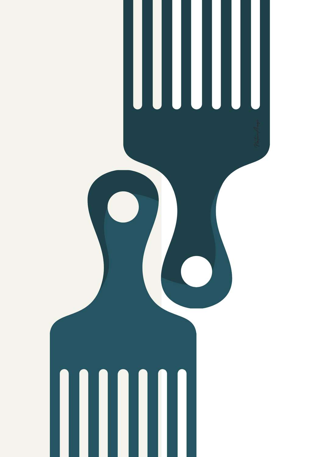 Afro Pick Wall Art - COUPLE