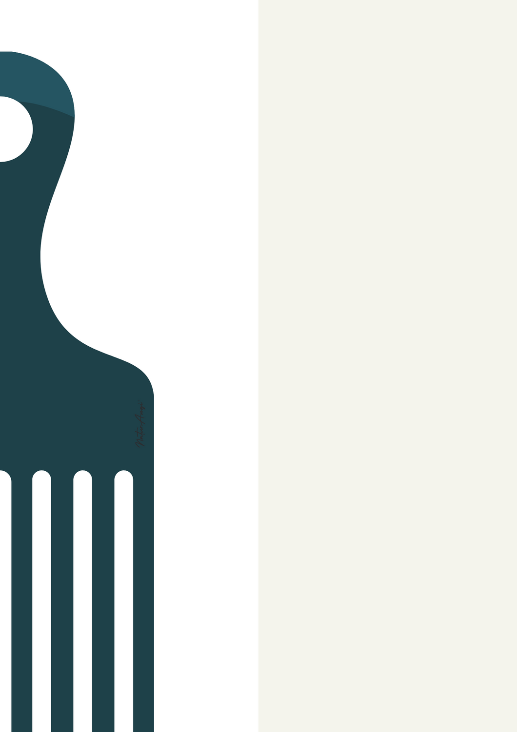 Afro Pick Wall Art - HALF SINGLE