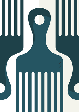 Afro Pick Wall Art - TRIO