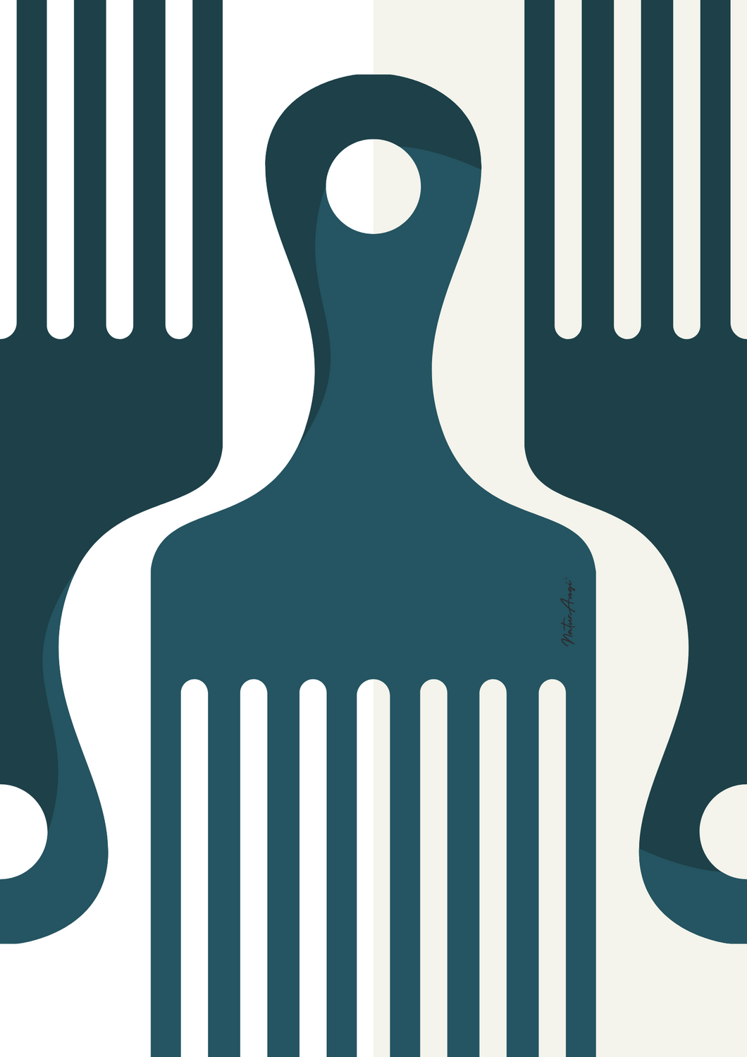 Afro Pick Wall Art - TRIO