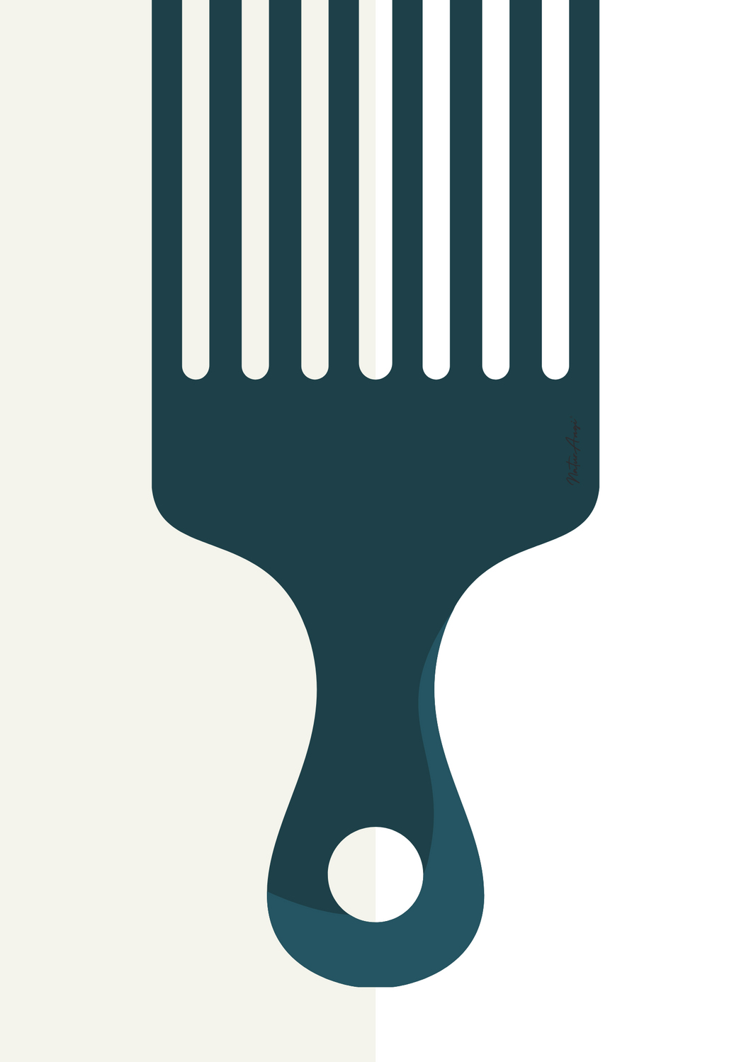 Afro Pick Wall Art - SINGLE